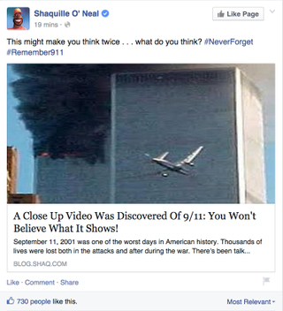 Illustration for article titled Shaquille O'Neal Is A 9/11 Truther, According To His Own Website